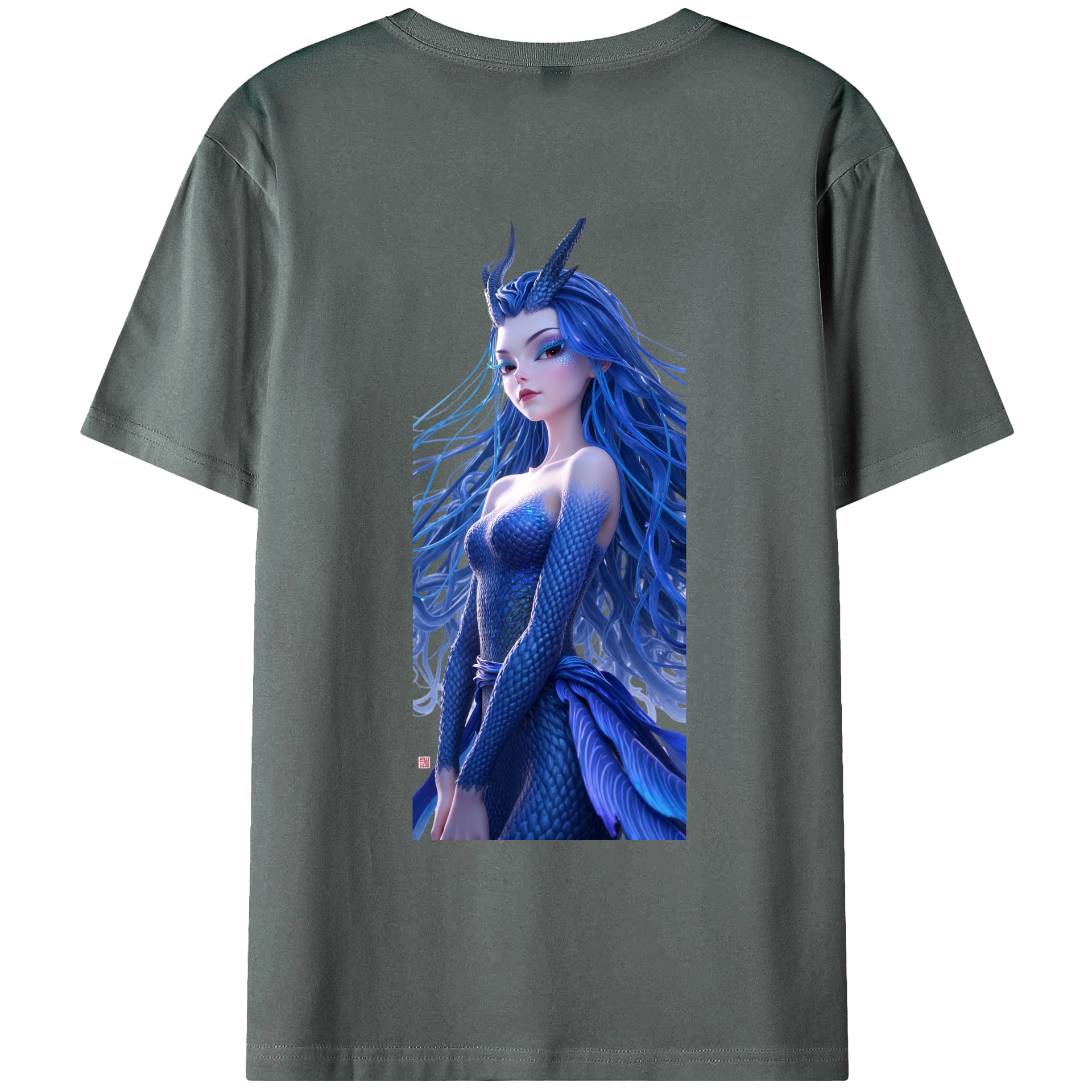 （画像用） Ne Zha 2 ナタ 魔童の大暴れ 綿100％ メンズ半袖Tシャツ（バックプリント） 通気性